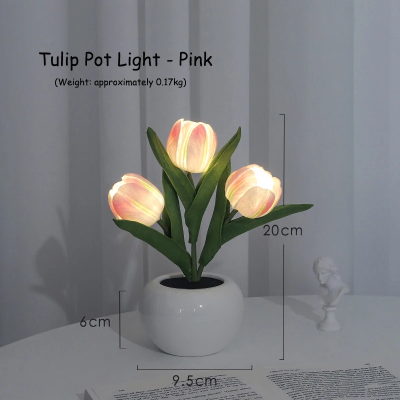 LED مصباح طاولة السرير ، باقة الزهور ، غرفة نوم ، جو رومانسي ، زهرة ، الخزامى ، ديكور المنزل ، هدية عيد ميلاد