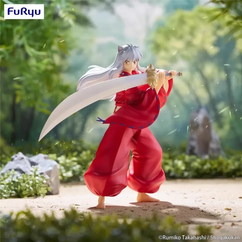 Furyu Trio-TRY Inuyasha Sesshoumaru TTT อะนิเมะตุ๊กตาขยับแขนขาได้ของเล่น18ซม. สะสมโมเดลพีวีซีของขวัญวันเกิดมีในสต็อก