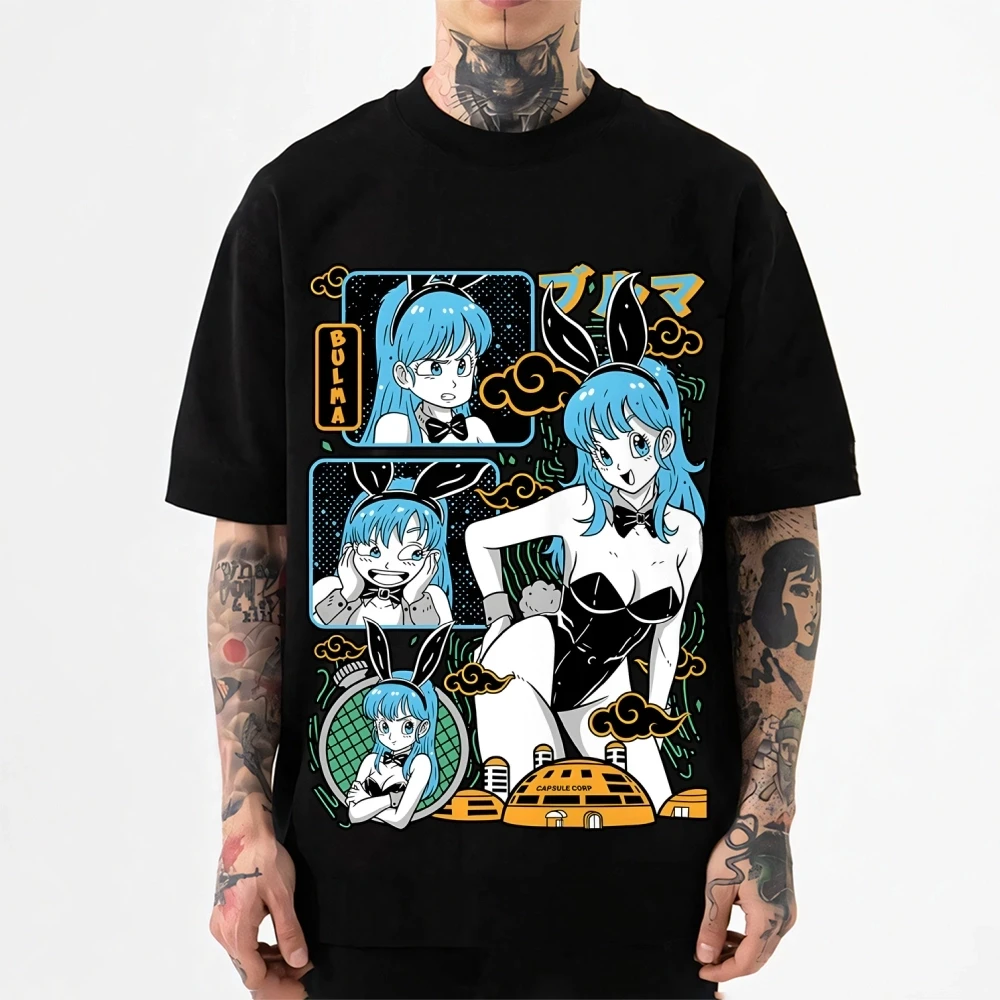2026 New Dragon Ball Bulma Japanese Style Classic Tee High-quality Streetwear T-shirts Suitable for Both Men Women Summer