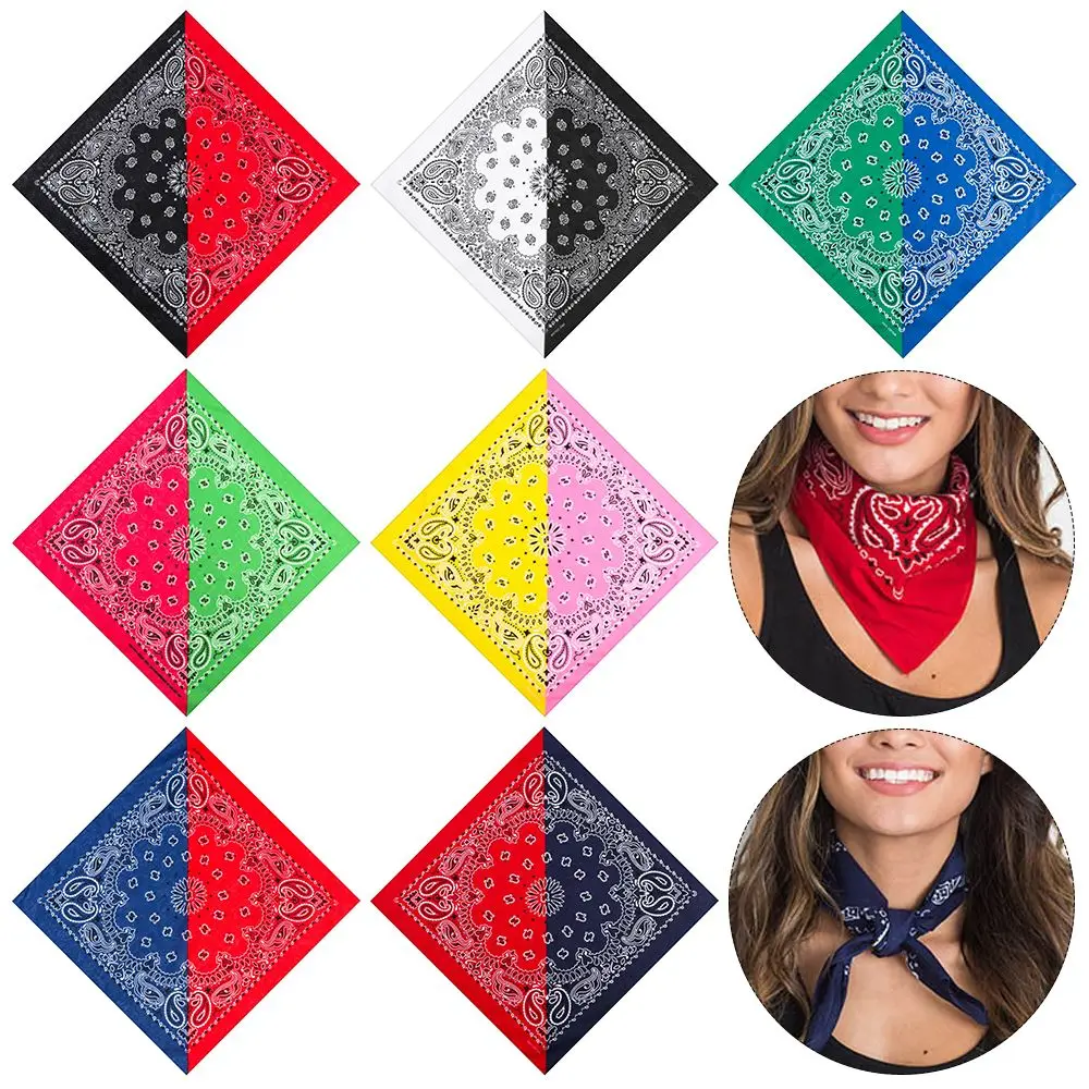 Fashion Neck Tie Cotton Hip-Hop Wristband Bandana Bohemian Headband Square Scarf