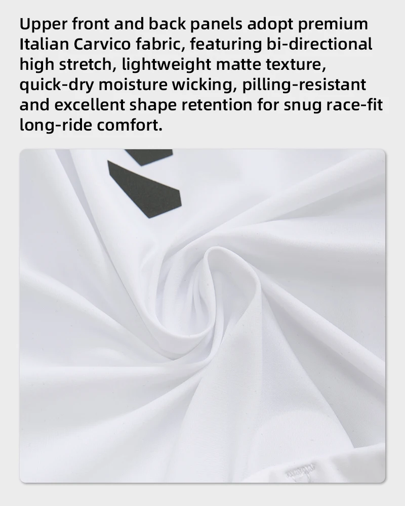 YKYWBIKE Einteiliger Radsport-Skinsuit Italien 200kg/m³ Elastische Interface-Polster Aerodynamisches Rennrad-Set Fahrradbekleidung – Detail 5