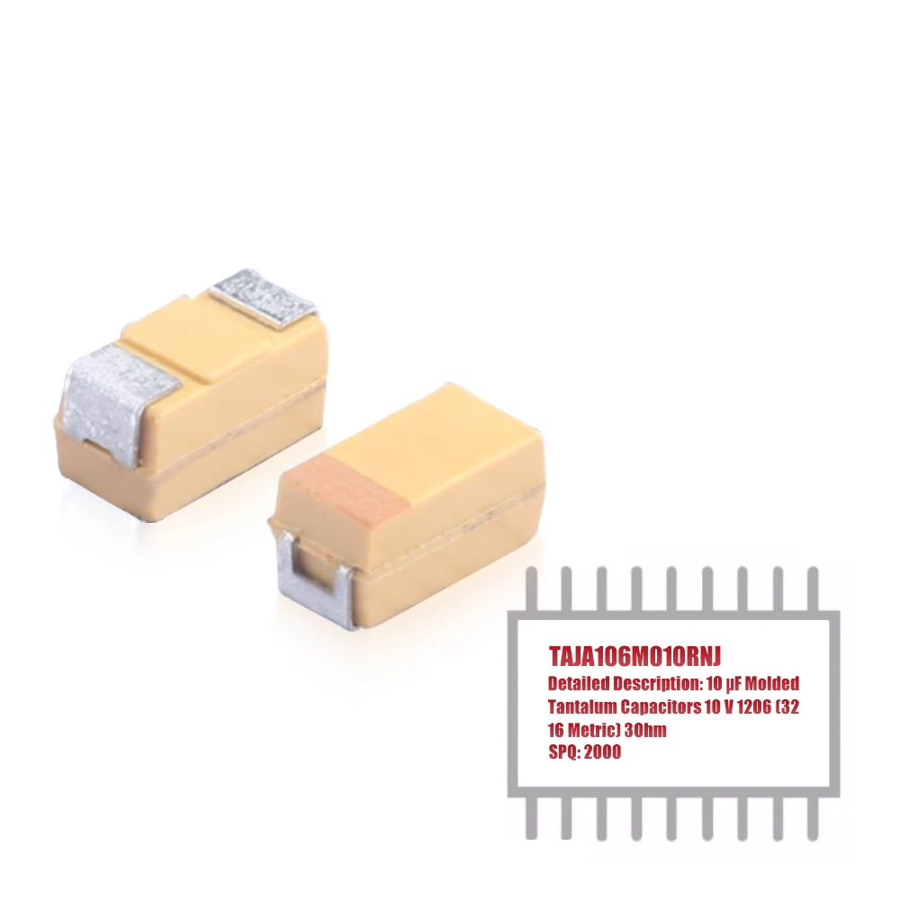 MY GROUP 2000PCS TAJA106M010RNJ 10 UF Molded Tantalum Capacitors 10 V 1206 (3216 Metric) 3Ohm in Stock