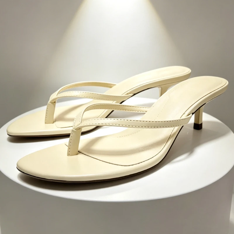 Sexy Kitten Heel Clip Toe Slippers Women Luxury Brand Designer Flip Flops Summer Street Style Sandals for Ladies Beach Shoes