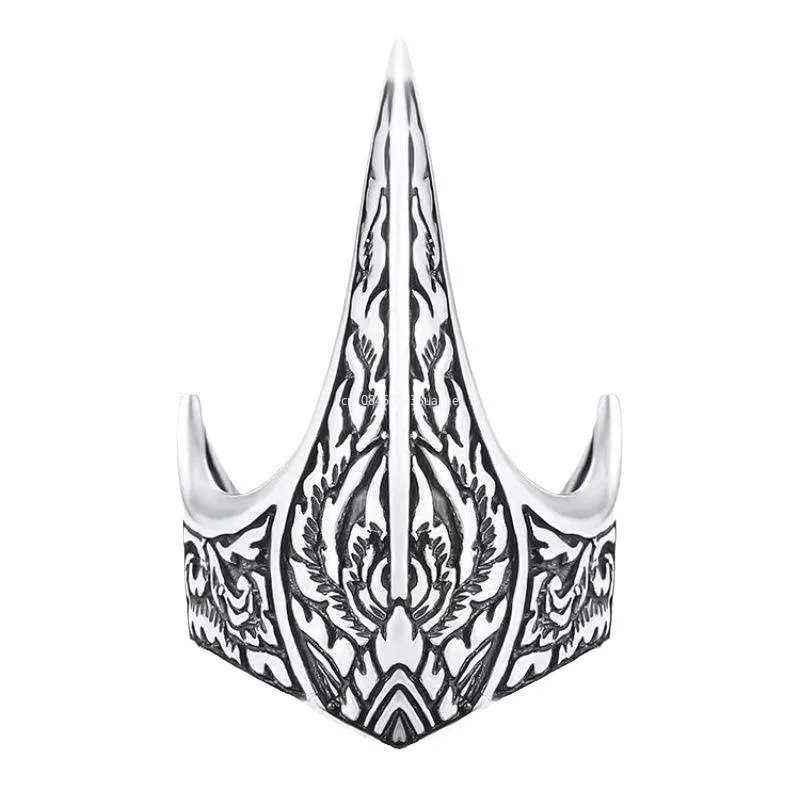 Trendy Retro Flame Totem Armor Ring Charm Men\'s Opening Ring Fashion Hip-Hop Punk Accessories Jewelry Party Gifts Rings for Men