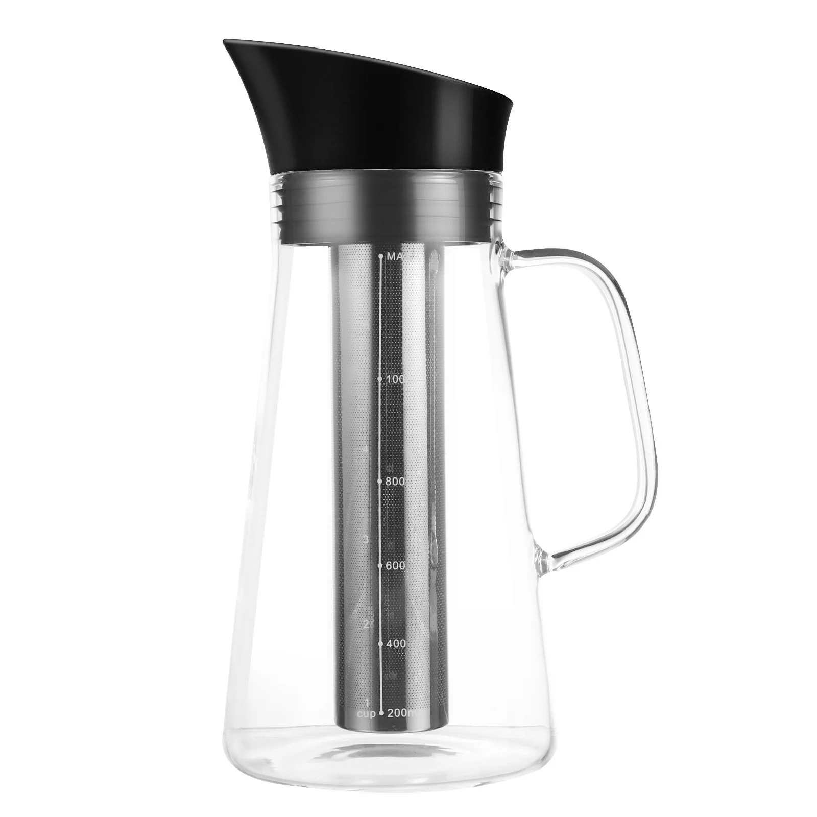 1Pcs Premium Glass Coffee Pot with Filter Large Jug for Cold Brew Tea Heat Resistant Coffee Kettle Multi Functional Storage