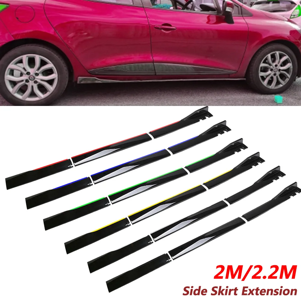 

2.2m/2m Universal Side Skirt Extension Rocker Plate Lip Separator Bumper Car Styling For BWN For Toyota