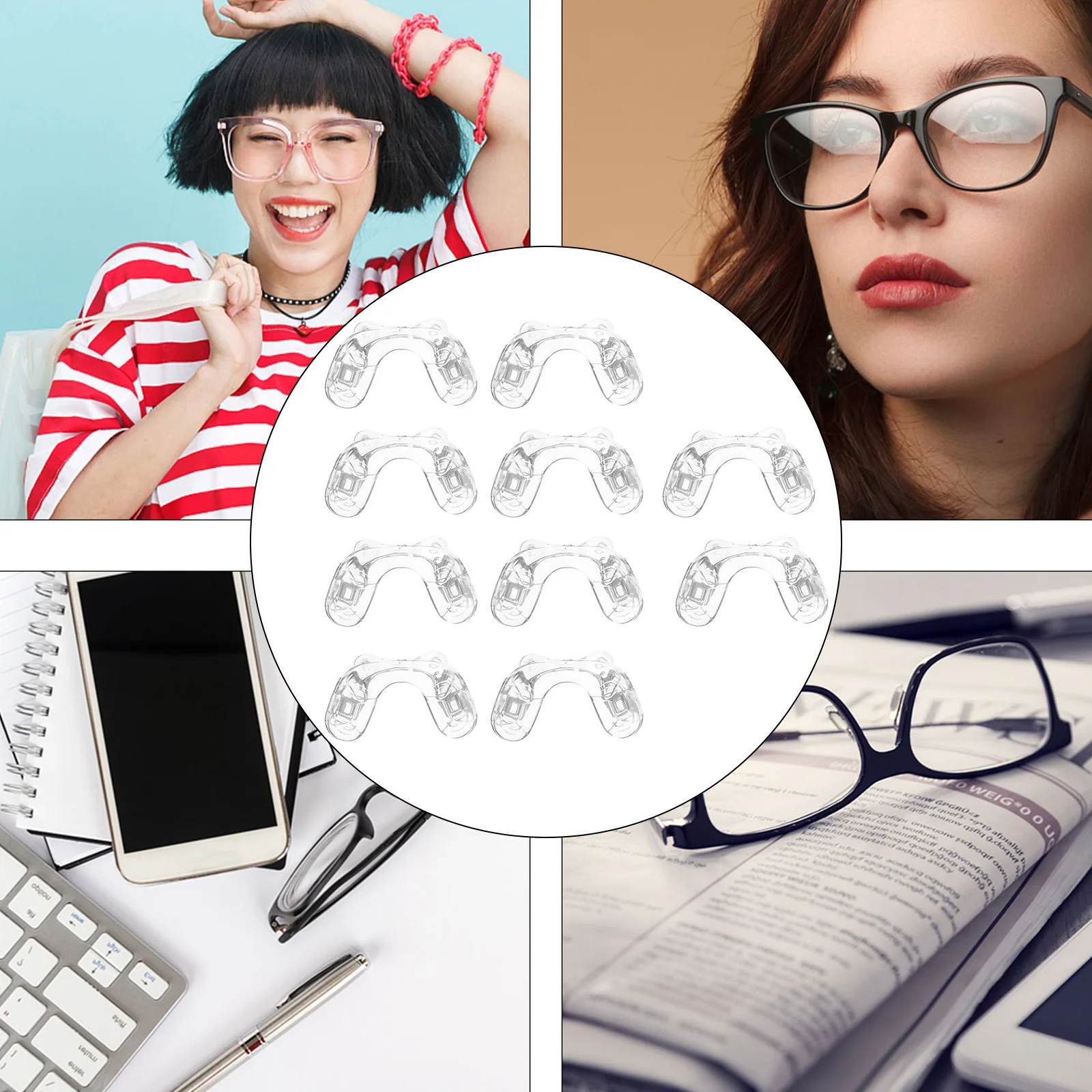 1 مجموعة سيليكون U على شكل عدم الانزلاق مريحة تناسب للأنشطة الخارجية النظارات سيليكون نظارات مخدات أنف للنظارة مخدات أنف للنظارة ل #3