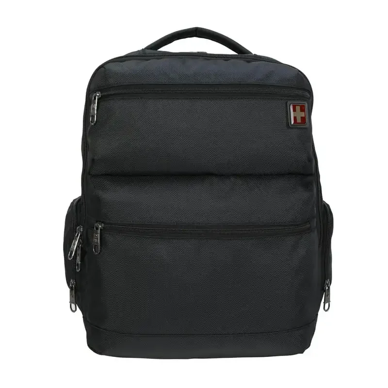 Mochila de Viagem Unisex com Bagagem Passthrough Sleeve, Preto, Novo