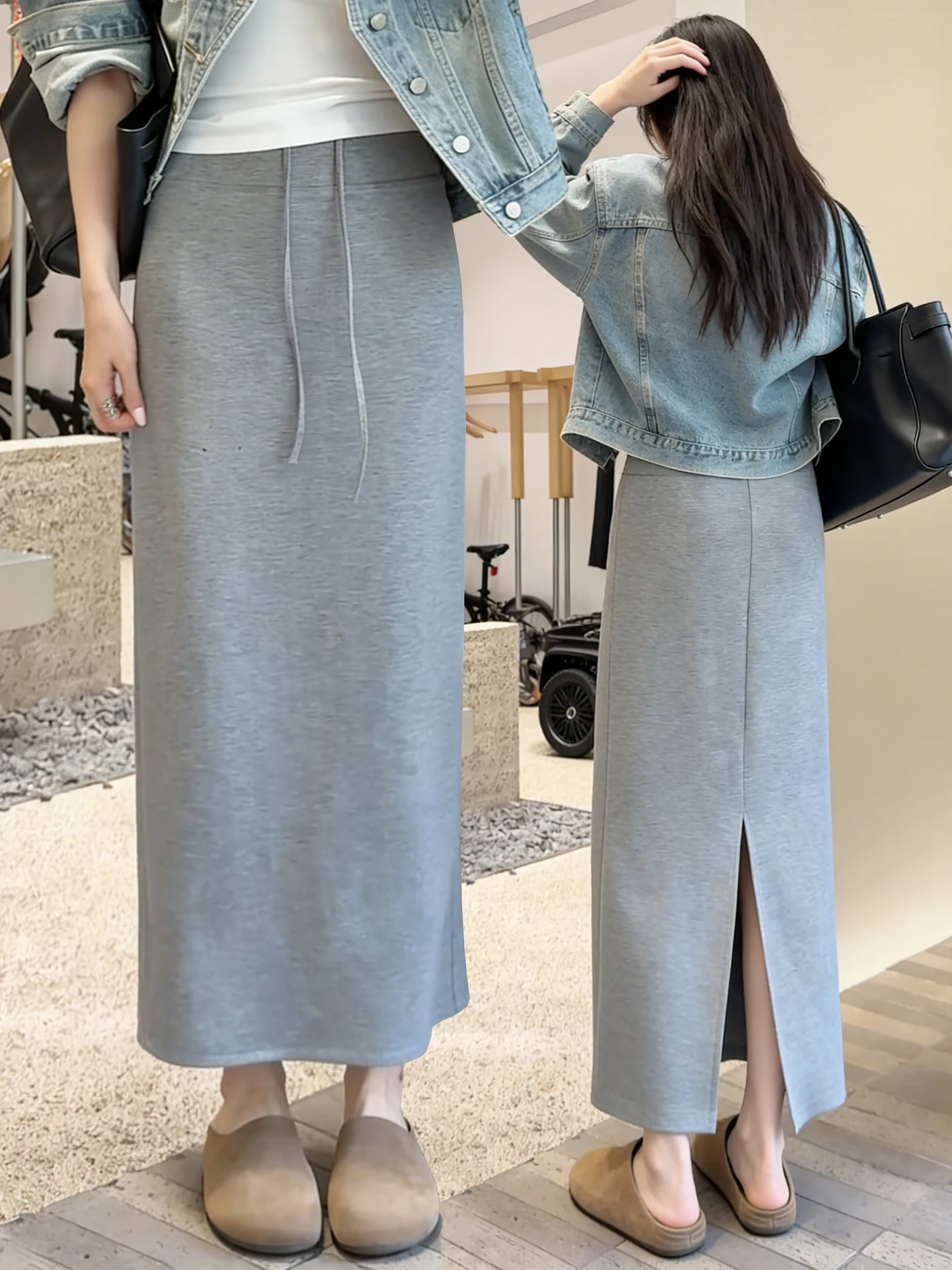 

Casual High Waist Straight Leg Skirt Women's Spring Summer New Style Slimming One Step Long Skirt Back Split Bodycon Skirt