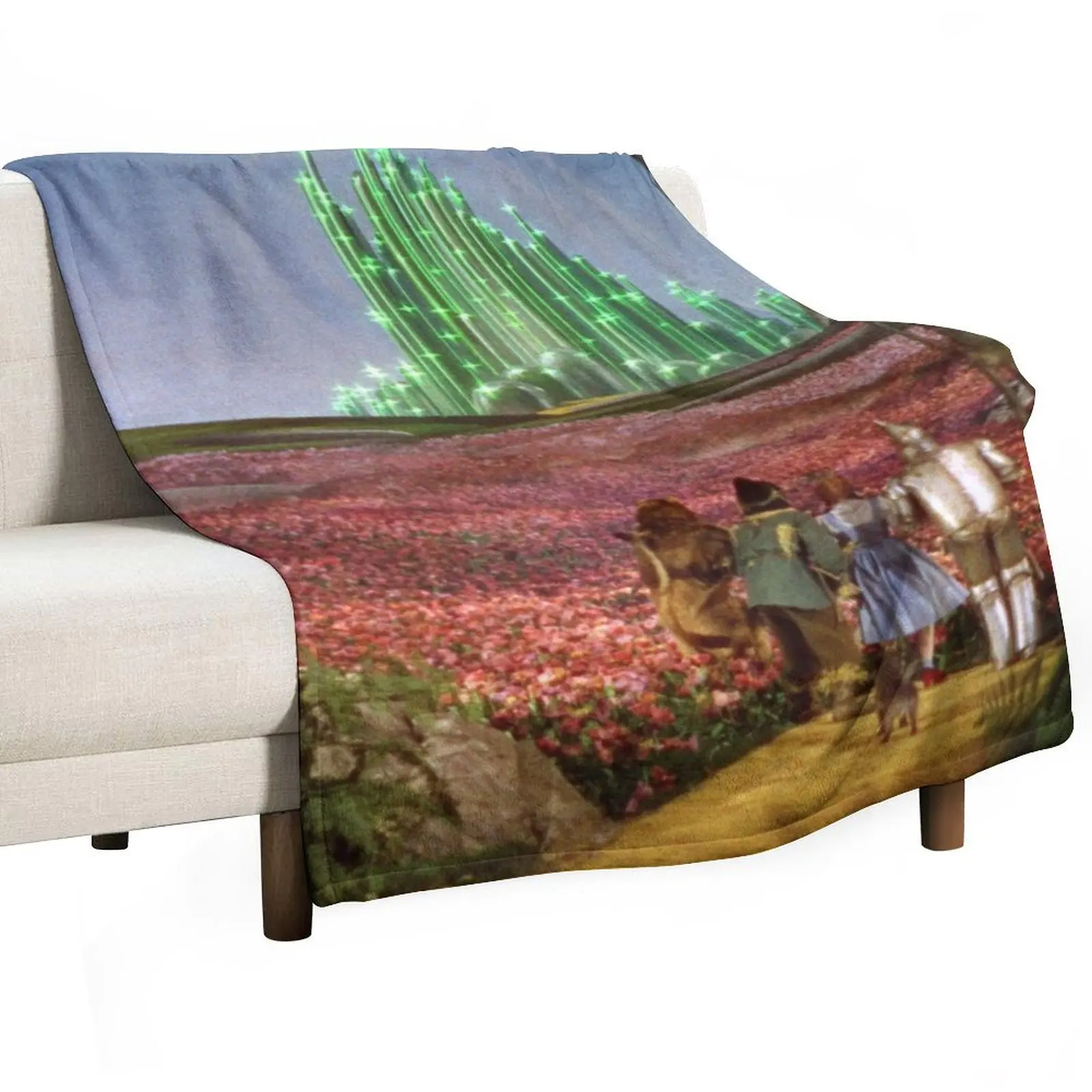 

The Wizard of Oz Emerald City Landscape Throw Blanket Moving Flannels Plaid on the sofa Summer Beddings Blankets