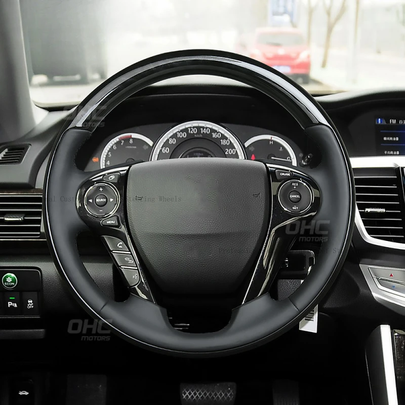 9th generation, custom-made wood steering wheel modification for Honda Accord
