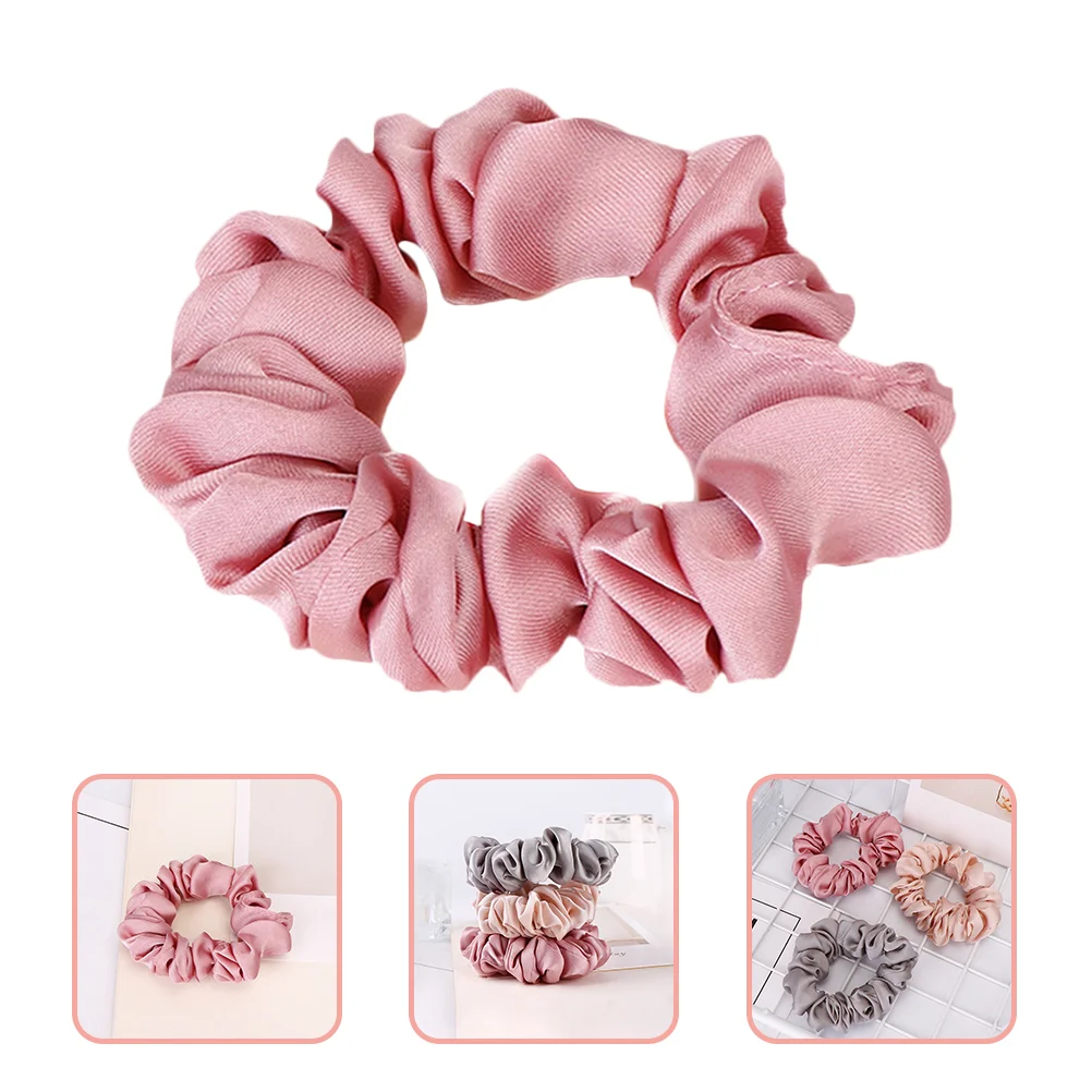 

4 Pcs Hair Ring Silk Ties Bands for Thin Scrunchy Ribbon Thick Sports Ponytail Holders Women's Accessories