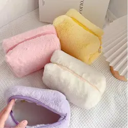 Soft Plush Makeup Bag for Women Winter New Fluffy Cosmetic Make Up Storage Bag Case Girls Travel Toiletry Wash Handbag