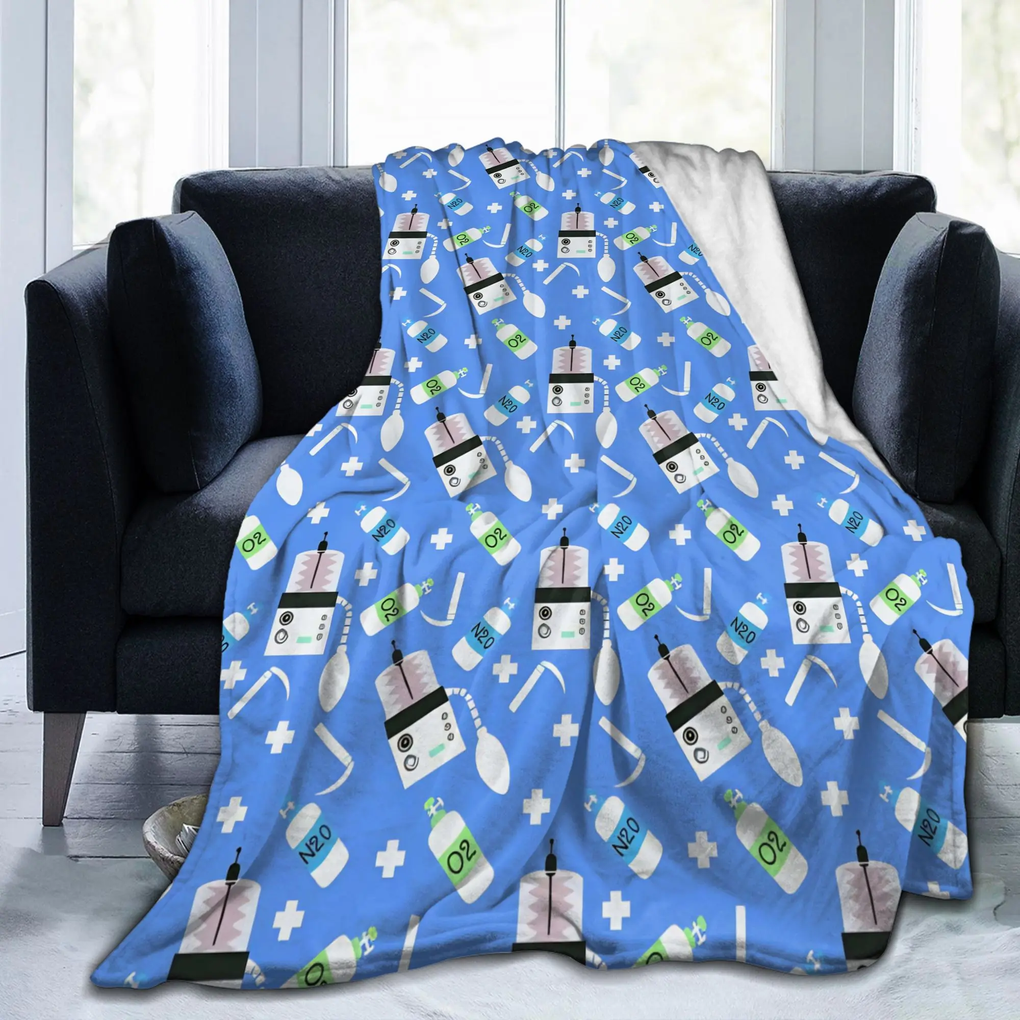 Anesthesia Anesthesiology Medical Blanket Cover Anesthetist Plush Bedding Throw Blanket Rug Piece Portable Gift Portable