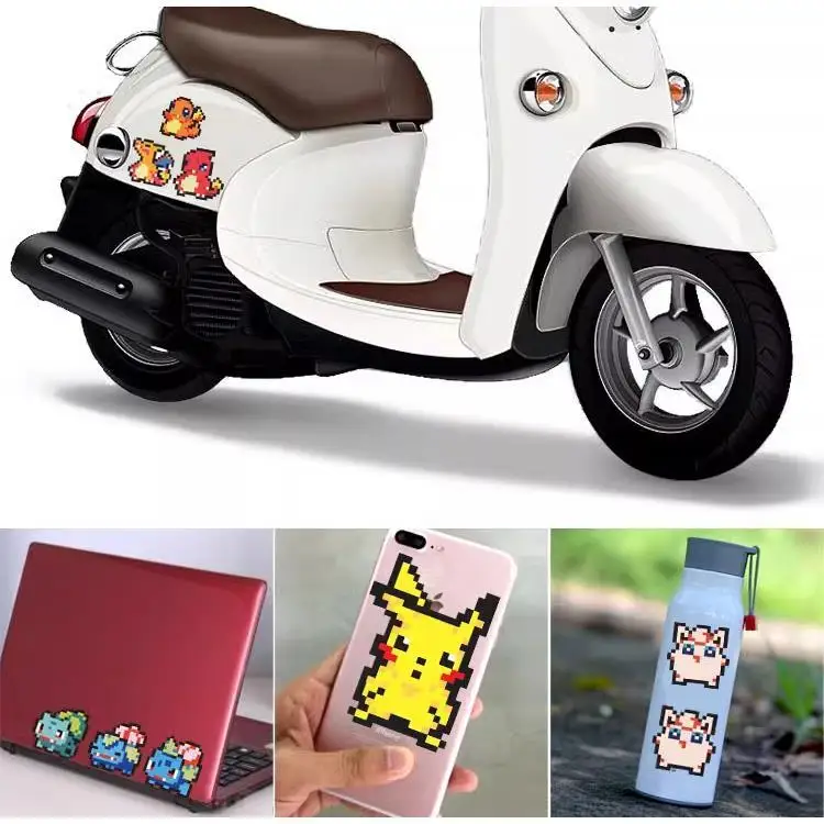 Anime Cartoon Pocket Monsters Pixel Q Version Stickers Decals Phone Case Notebook Ipad Car Water Cup Uitcase Decoration Gifts