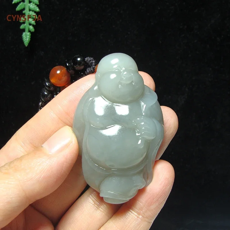 CYNSFJA New Real Rare Certified Natural Hetian Nephrite Lucky Amulets Buddha Jade Pendant Hand-carved High Quality Bless Gifts