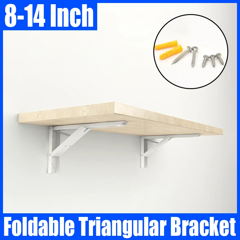 

2PCS Foldable Wall Mounted Triangular Bracket Angle Bracket Bench Table Shelf Bracket Furniture Heavy Support Bracket Hardware