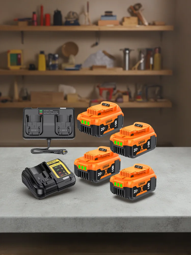Bateria zamienna Turpow DCB200 do Dewalt DCB205 DCB606 DCB609 DCB182 DCB206 DCB209 8000mAh o dużej pojemności do elektronarzędzi 20V — 2
