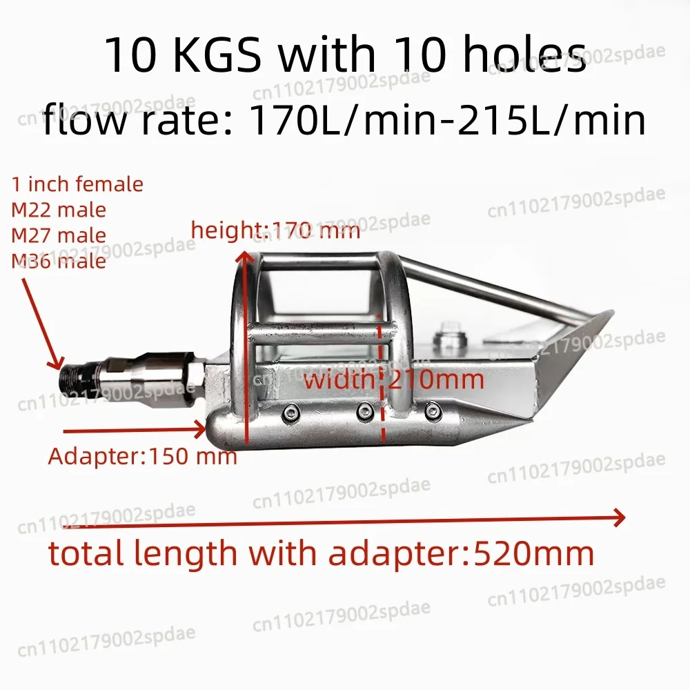 Industrial jet wash 5000psi high pressure water sewer jetter Boat nozzle for cleaning