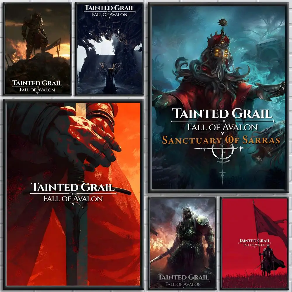 T-Tainted Grail The Fall Of Avalon Painting Calligraphy Wall Art Canvas Poster Premium Home Decor Print For Living Room Bedroom