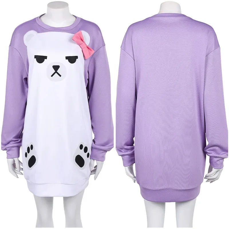 

CyDemon Hunter of KPop Mira, фиолетовая пижама для косплея, головные уборы, пижама с белым медведем, женская одежда для сна, карнавальный наряд на Хэллоуин