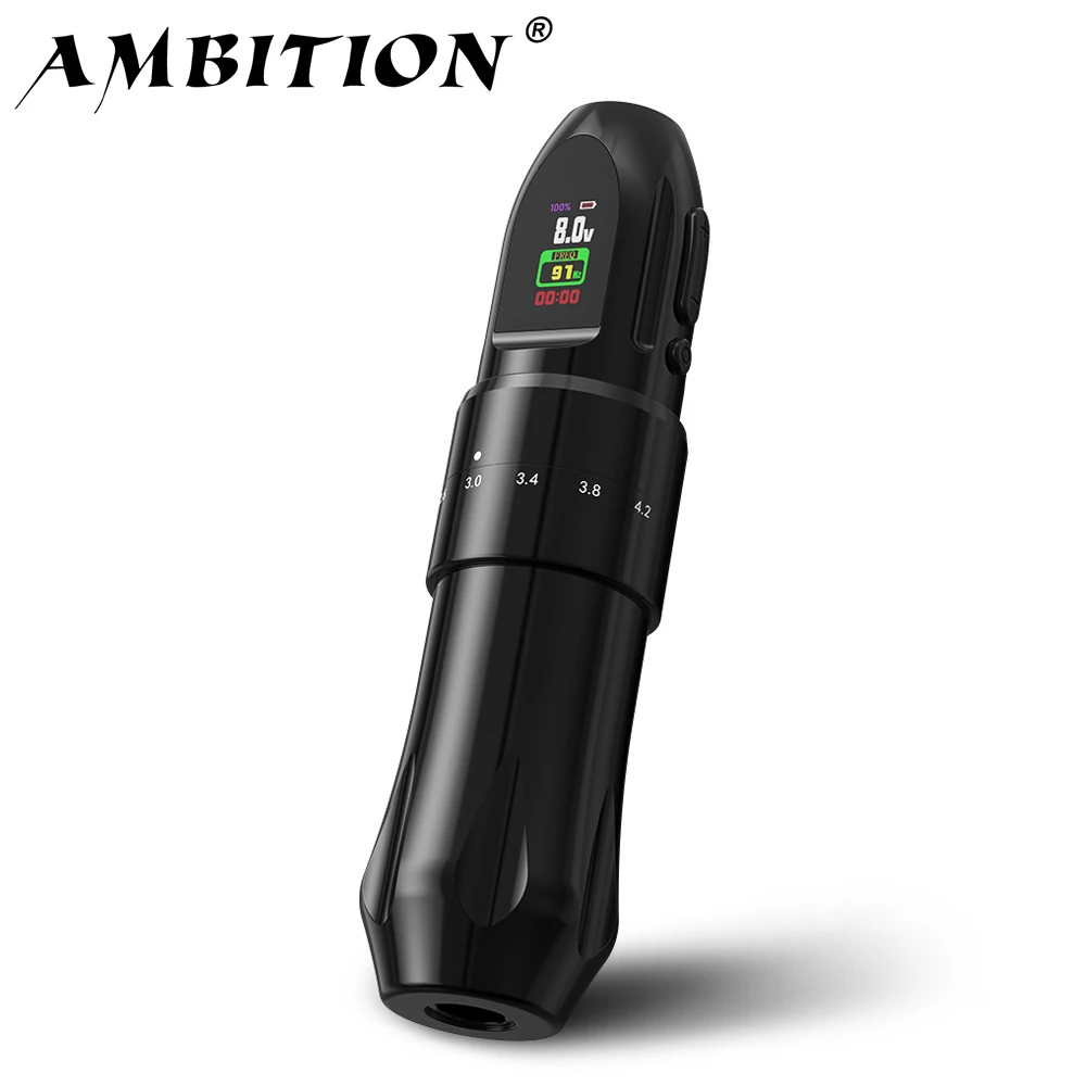 

Ambition Boxster 2.0-4.2mm Adjustable Wireless Tattoo Machine Pen Battery 1800mAh For Dotwork Tattoo Makeup Microplasty Tattoo