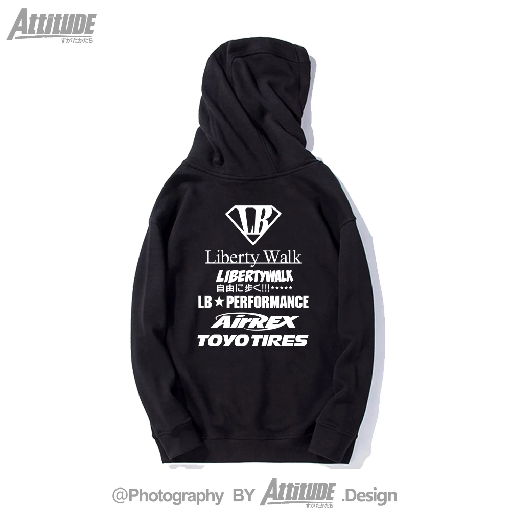 

ATTITUDE War God GTR35 Japanese LB Wide-body Bracketed LibertyWalk Autumn and Winter Hooded Sweatshirt