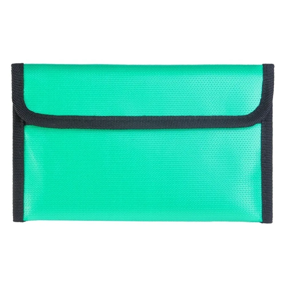

High Temperature Resistant Fireproof Document Bag Waterproof Surface Zipper Closure Fireproof Envelope Holder with Sticky Strip