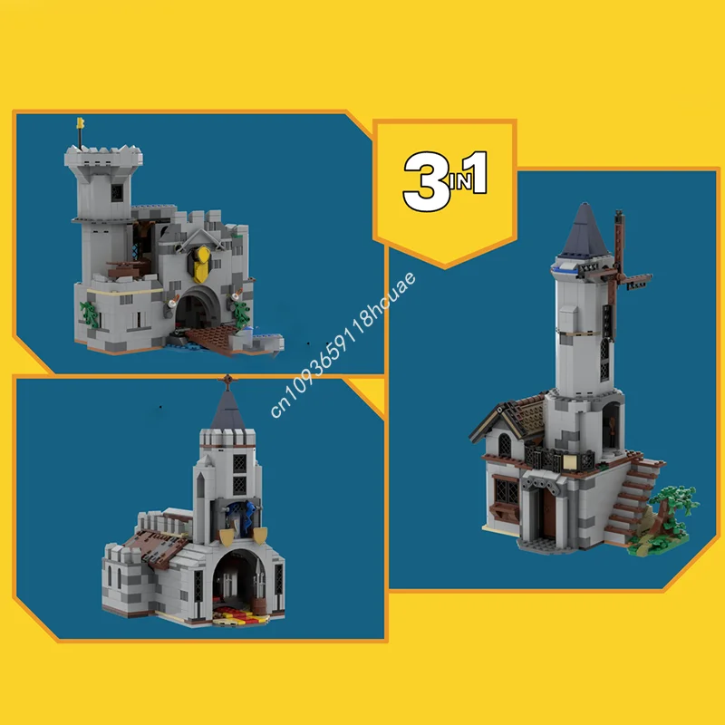 

1368pcs MOC 3in1 Medieval Building pack Castle Model blocks creative Kids craft toys Education Christmas gifts