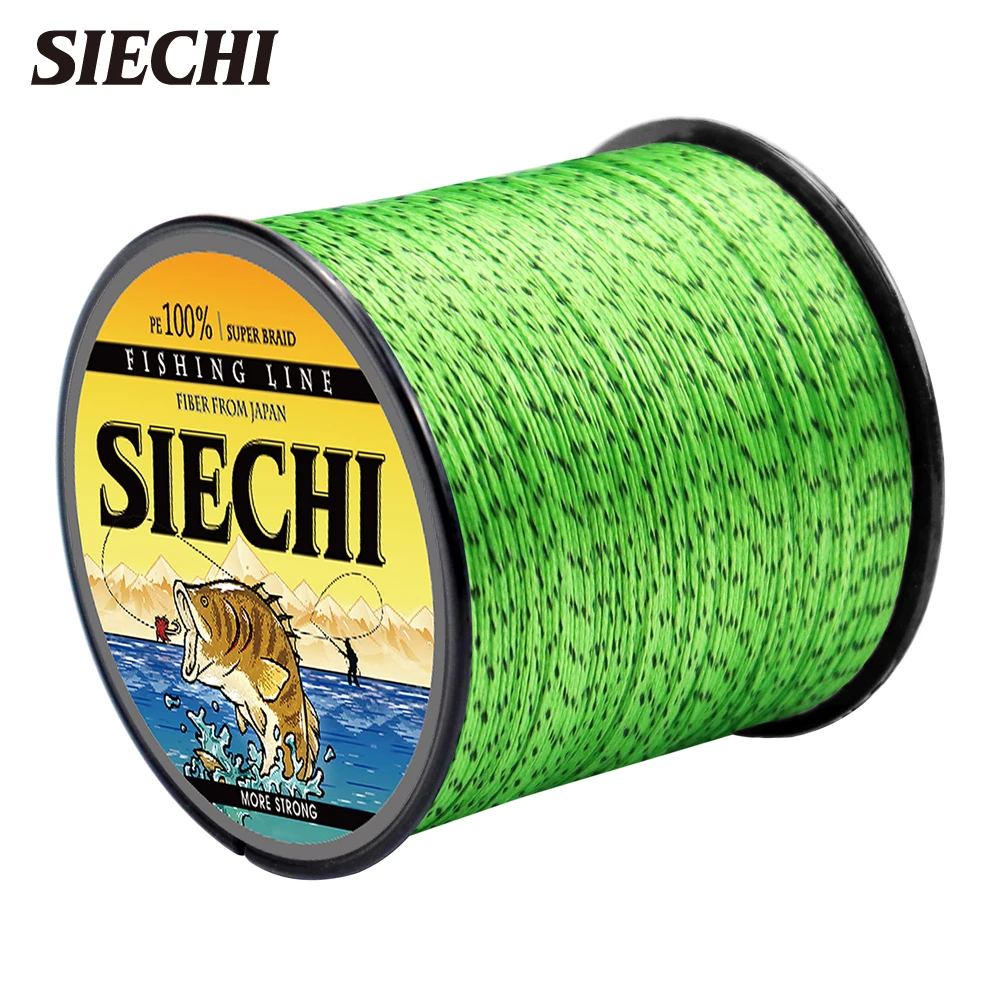 SIECHI 8 Strands PE Braided Fishing Line 300M 500M 1000M 22-88LB Fishing Line Suitable for Carp Fishing Multifilament Wire