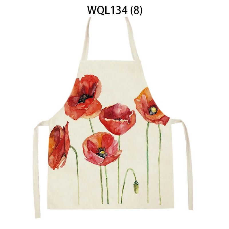 

Фартук с акварельным птицей и цветочным принтом в скандинавском стиле, женский домашний кухонный фартук без рукавов, аксессуары для выпечки, кухонный Delantal