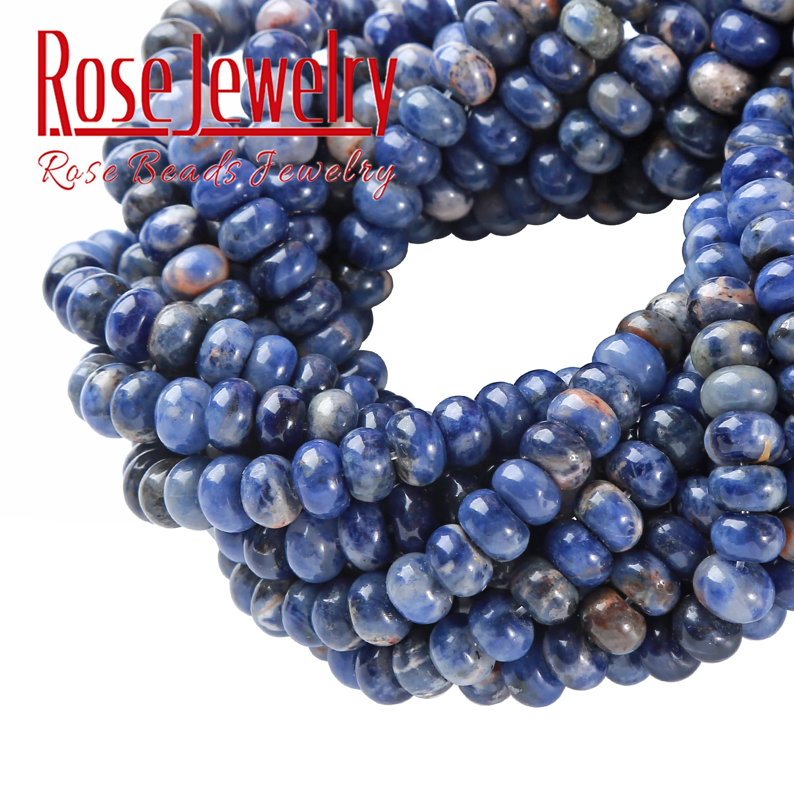 Natural Stone Sodalite Jasper Tube Cylinder Rondelle Abacus Disk Spacer Loose Beads for Jewelry Making Bracelet DIY Accessories