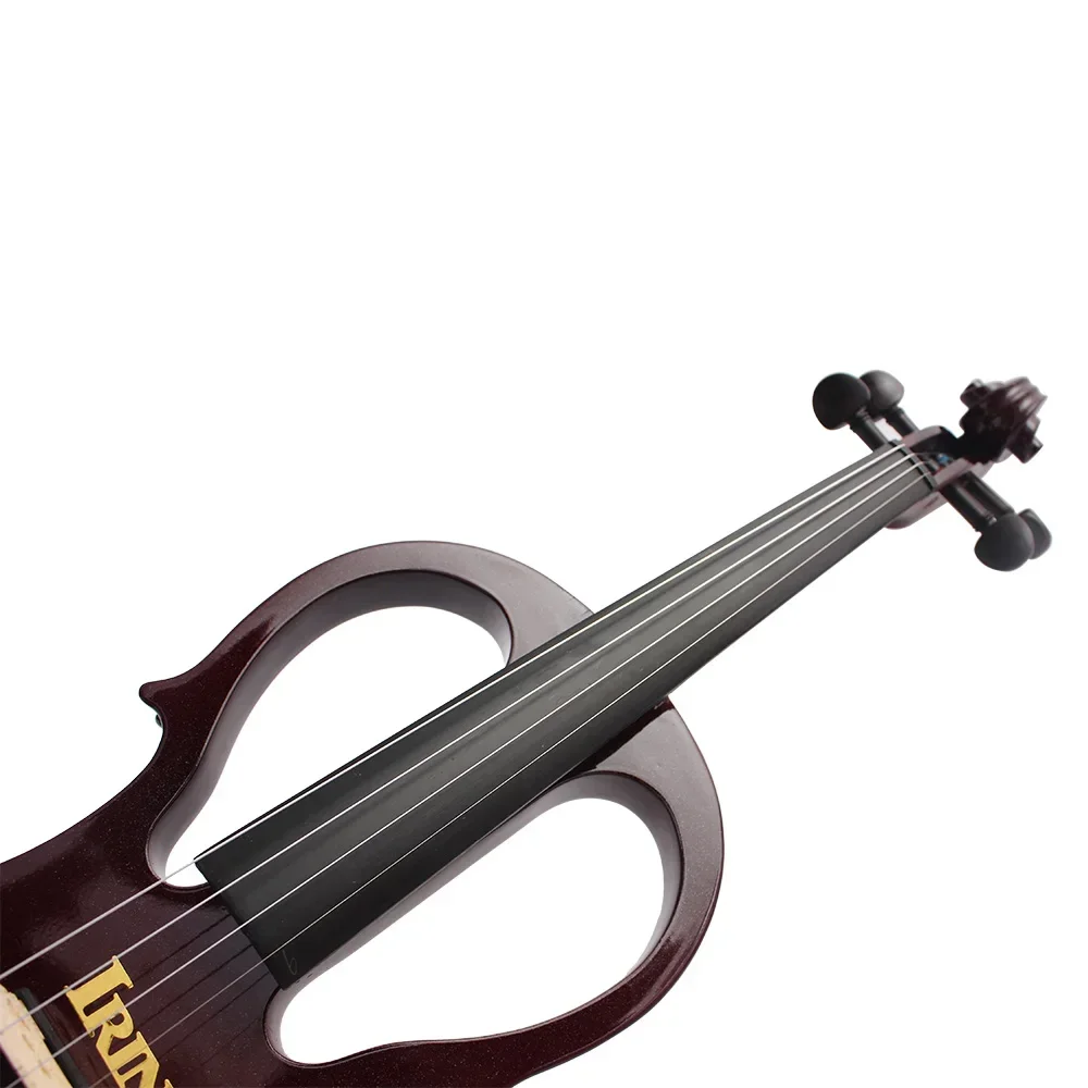 IRIN 4/4 바이올린 메이플 바디 사일런트 일렉트릭 바이올린 보우 케이스 헤드폰 케이블 숄더 레스트 알루미늄 합금 액세서리