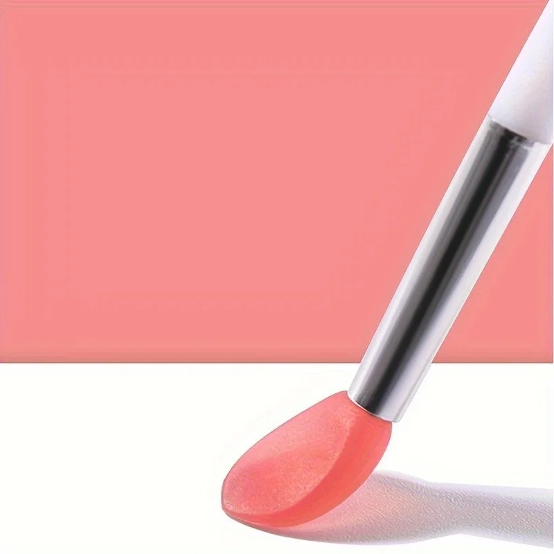 シリコンリップブラシ3本セット - ミニ、手のひらサイズのアプリケーター、口紅、グロス、マスク用、防塵アイシャドウメイクブラシ付き