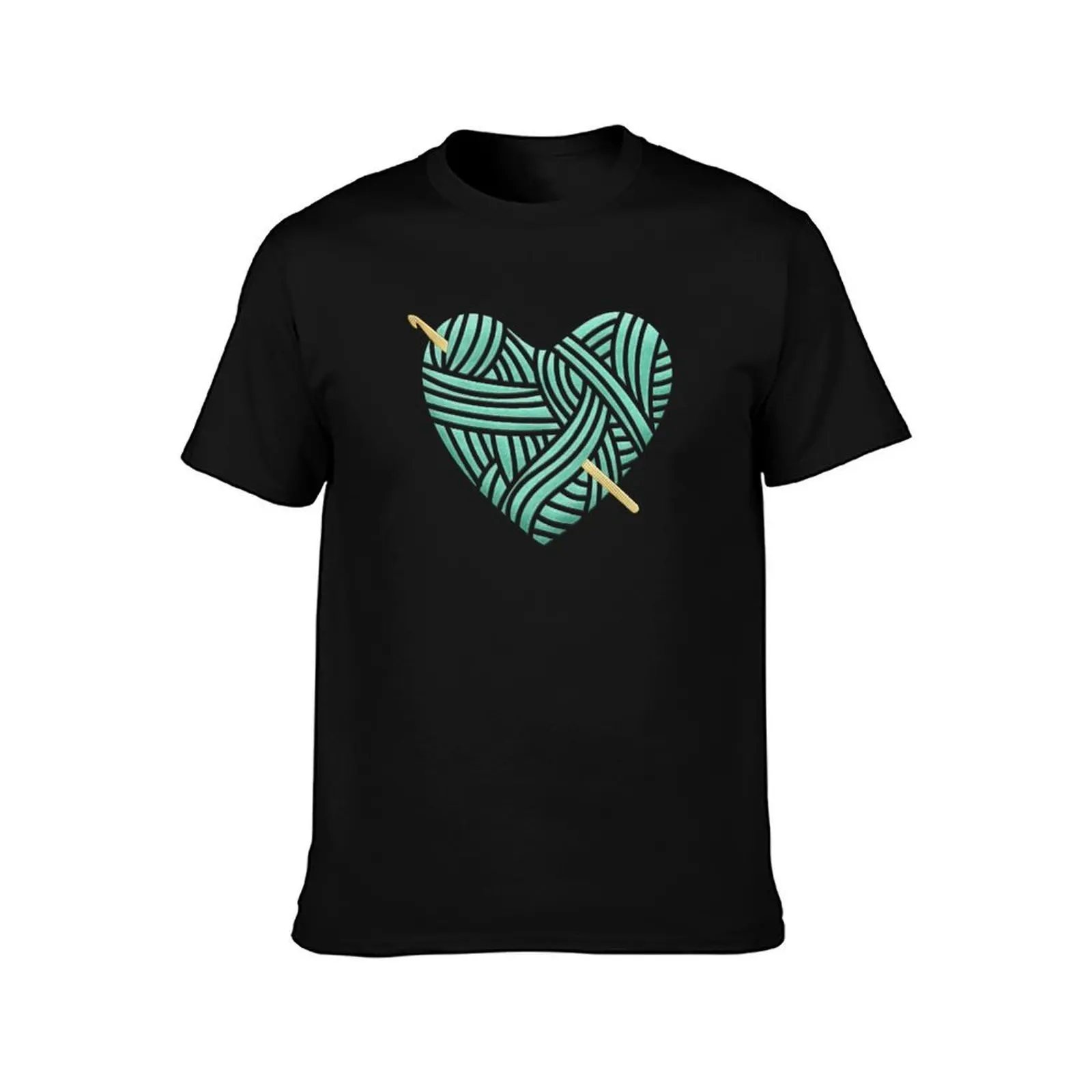 Love Crochet Design T-Shirt Independence Day Short Sleeve T-Shirt