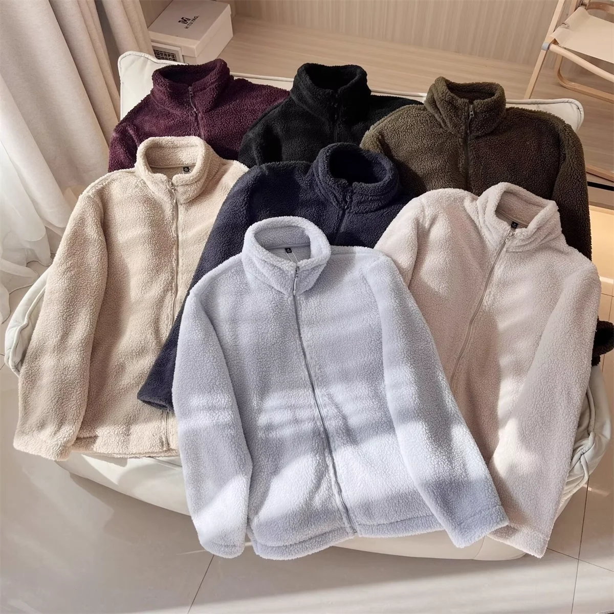 

Thiened Warm Fce Jaet на молнии, повседневная одежда для пар, осенне-зимняя модная верхняя одежда, женское длинное пальто све