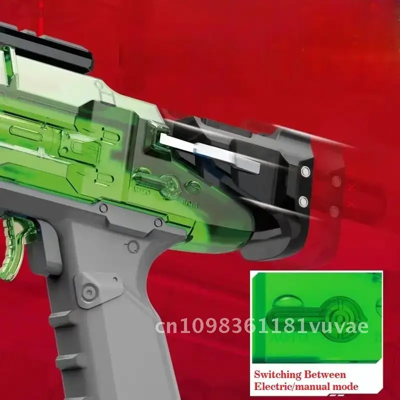 Lanciatore ad alta velocità giocattolo con pistola ad acqua elettrica automatica con luce colorata per giochi di combattimento di tiro all'aperto