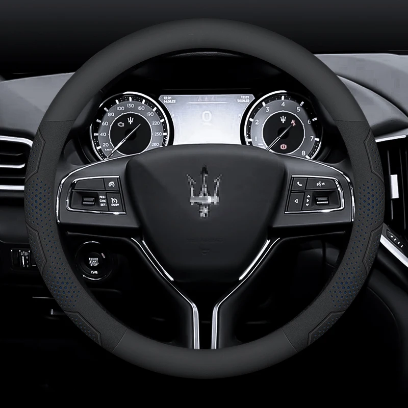 Car Chamois Steering Wheel Cover For Maserati Levante Ghibli MC20 MC12 Quattroporte GranTurismo Automotive Interior Accessories