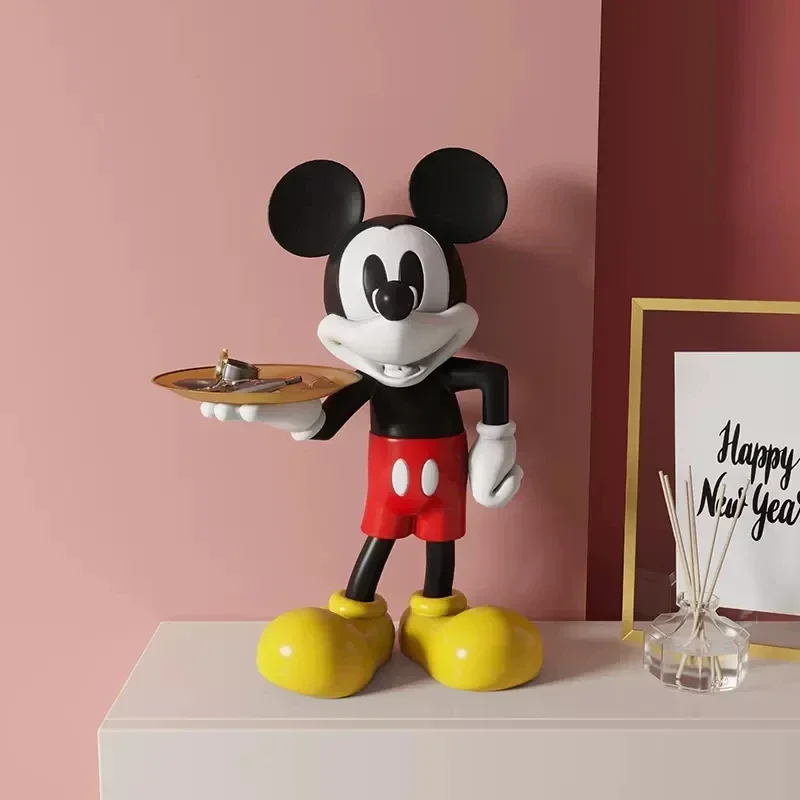 

28cm Classics Mickey Mouse Key storage tray Action Figure resin statue Collection model Home decorations Ornaments toy kids gift