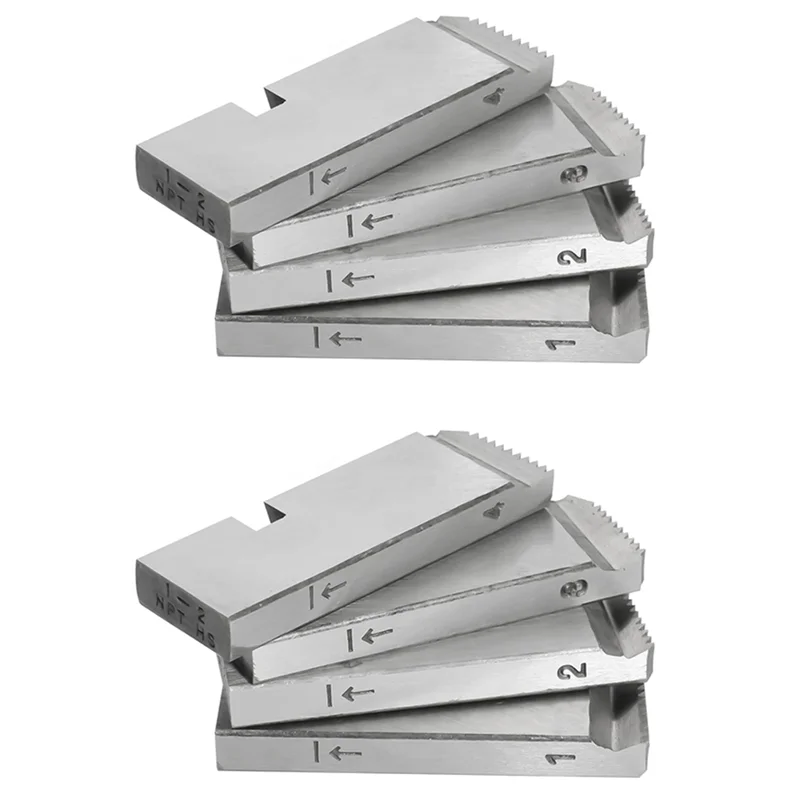 ABJI-8-Pack 47770 Set di infila tubi per RIDGID, matrici per filettatura ad alta velocità per tubi da 1-2 pollici, strumento per infilare teste universali