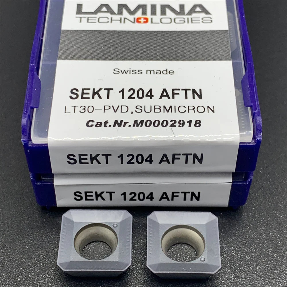 10PCS SEKT1204 AFTN LT30-PVD 서브 미크론 CNC 블레이드 LAMINA SEKT1204 AFTN 카바이드 인서트 밀링 터닝 공구 머시닝 센터