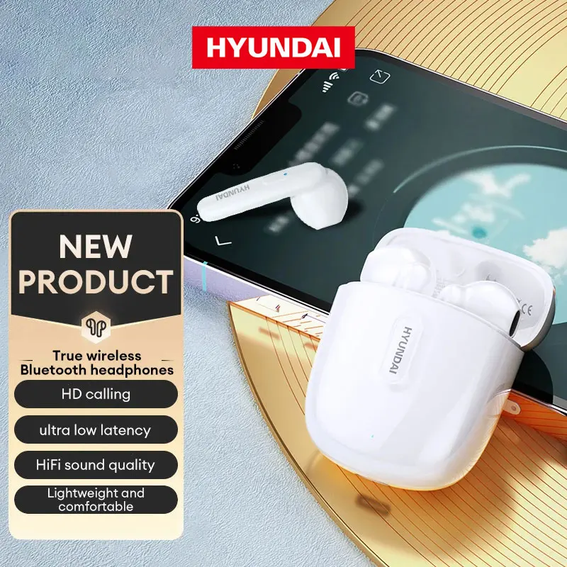 Original HYUNDAI HY-T17 TWS In ear Wireless Bluetooth Earphones HD Call Low latency Earbuds  For Gaming Sports