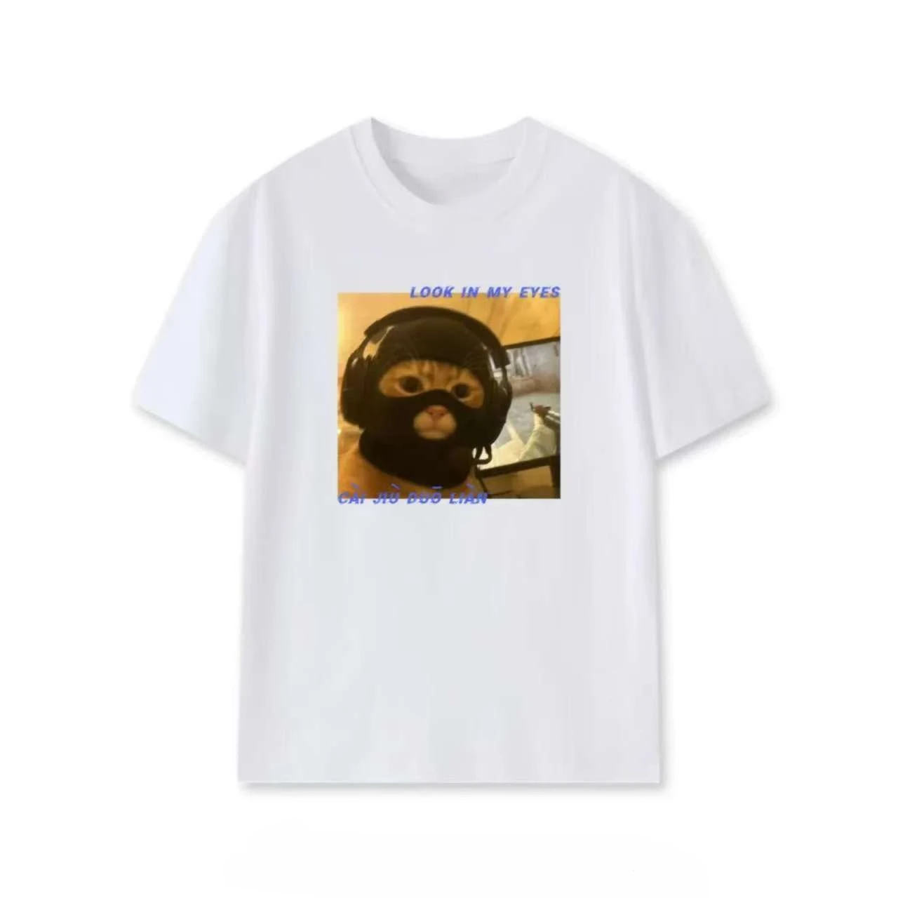HOT SALE Funny Cat Design T-shirt for Men and Women Harajuku Short Sleeve Casual Breathable Loose Round Neck T-shirt Top Y2K Top