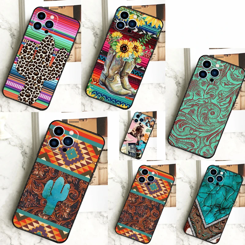 Apple Iphone 15 Pro Max - Casing ponsel estetika Boho koboi Cowgirl