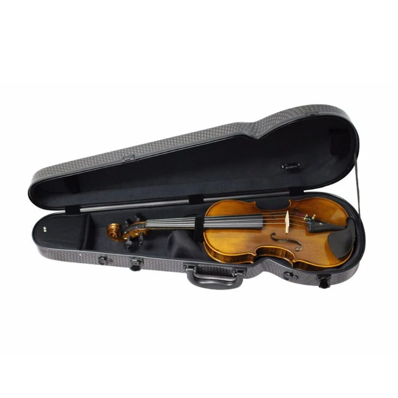

Violin case, composite carbon case, black with flowers