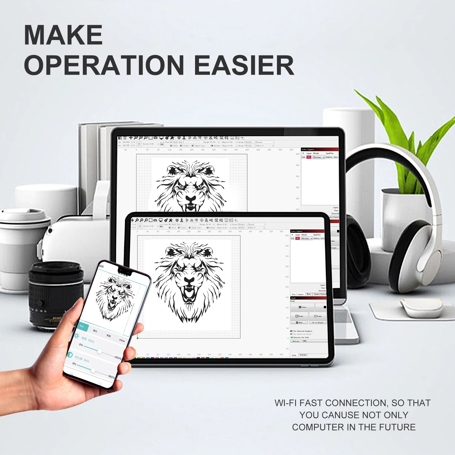 ماكينة النقش بالليزر الأطول Ray5 10W، 60W DIY ماكينة النقش بالليزر مع