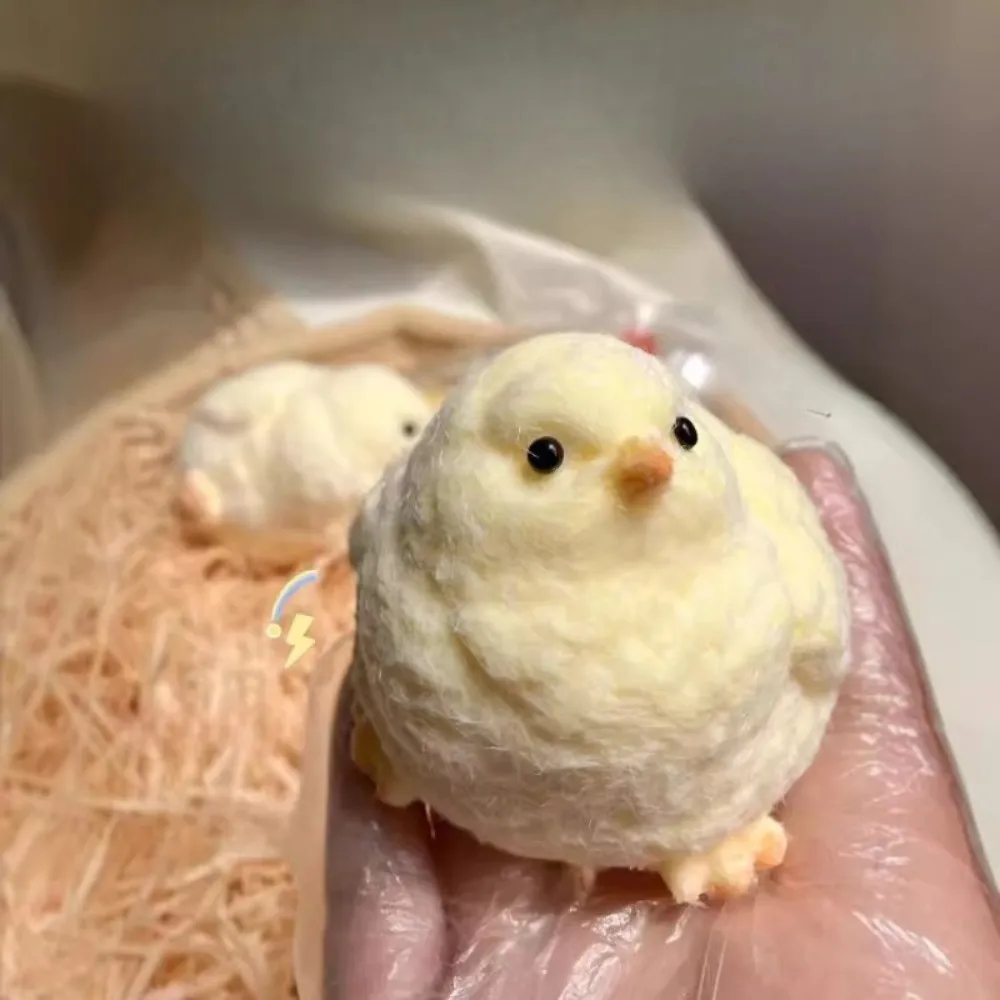 Cute Soft Squeeze Chick Toy Slow Rebound Yellow Color Fidget Toy Handmade Fluffy Texture Squeeze Toy for Children