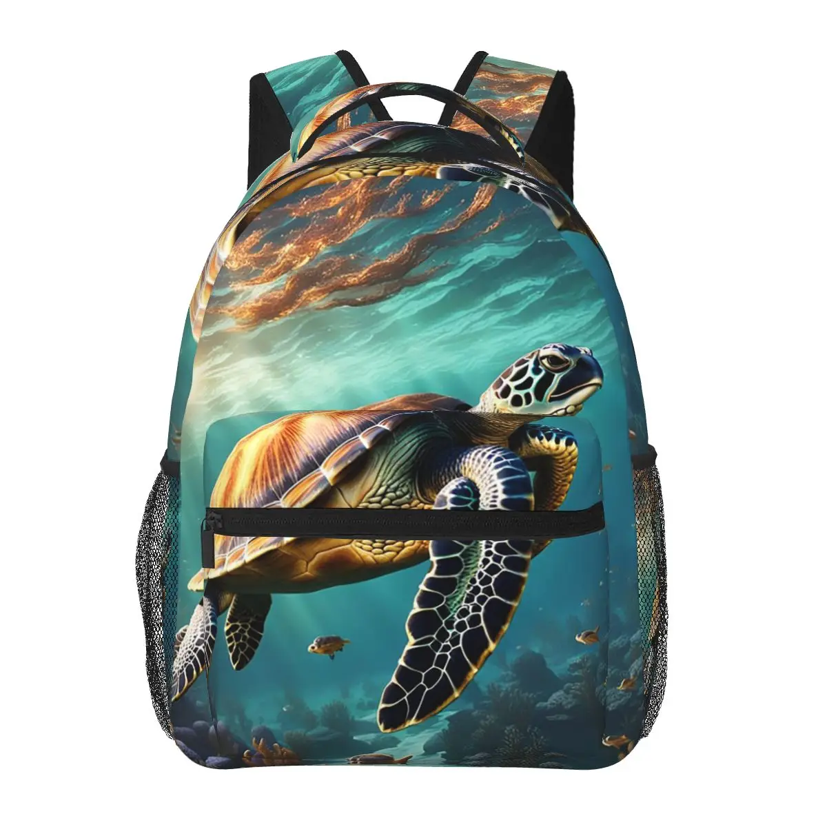 

Turtle Swimming In The Sea Ocean Student Backpack School Bag Hiking Travel Daypack for Men Women Fashion Bookbag Shoulder Bags