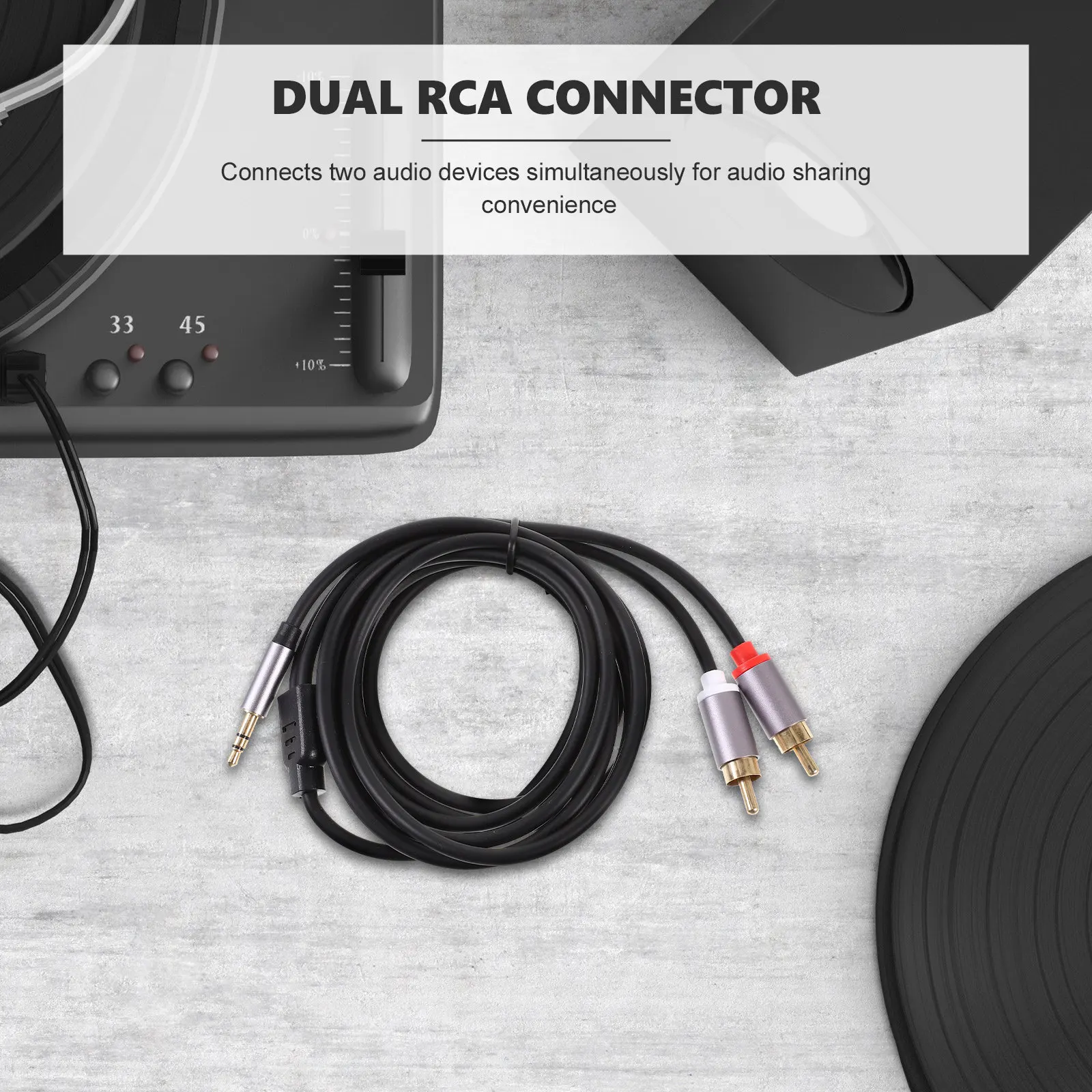 2M Dual to 3.5mm Audio Cable Gold Plated Stereo Aux Cord for Speakers Headphones Car Computer Stable Transmission Sleek