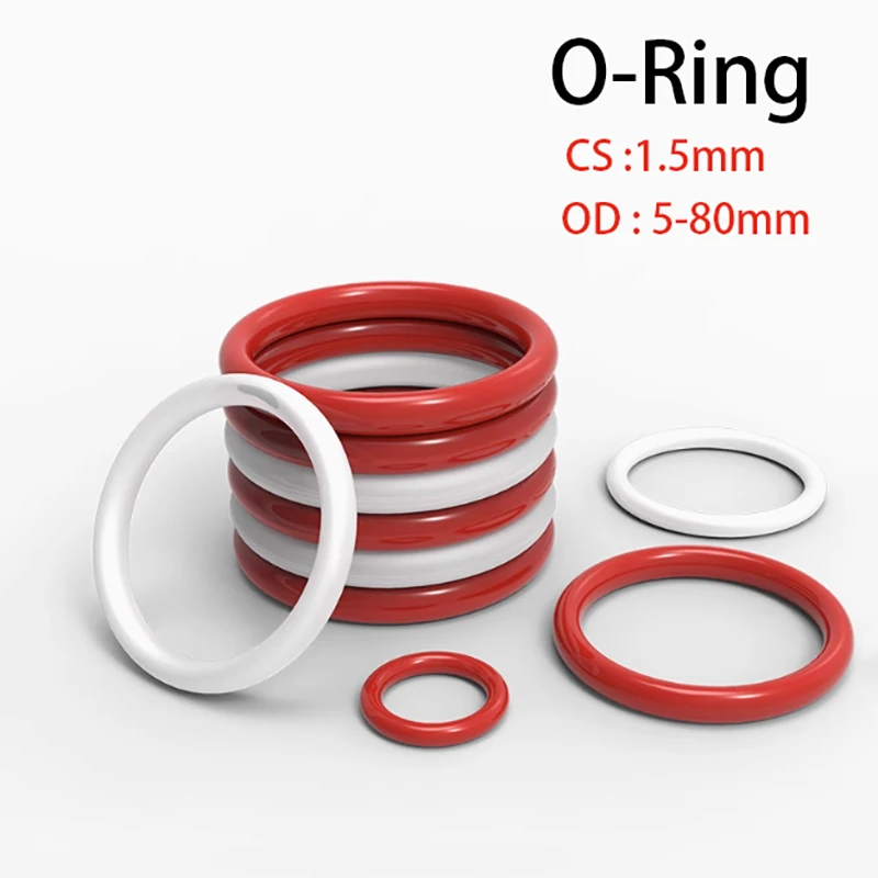 CS 1.5 مللي متر الأحمر الغذاء الصف سيليكون O-حلقة OD 5-80 مللي متر O-حلقة ختم طوقا التآكل والارتداء ومقاومة درجات الحرارة العالية